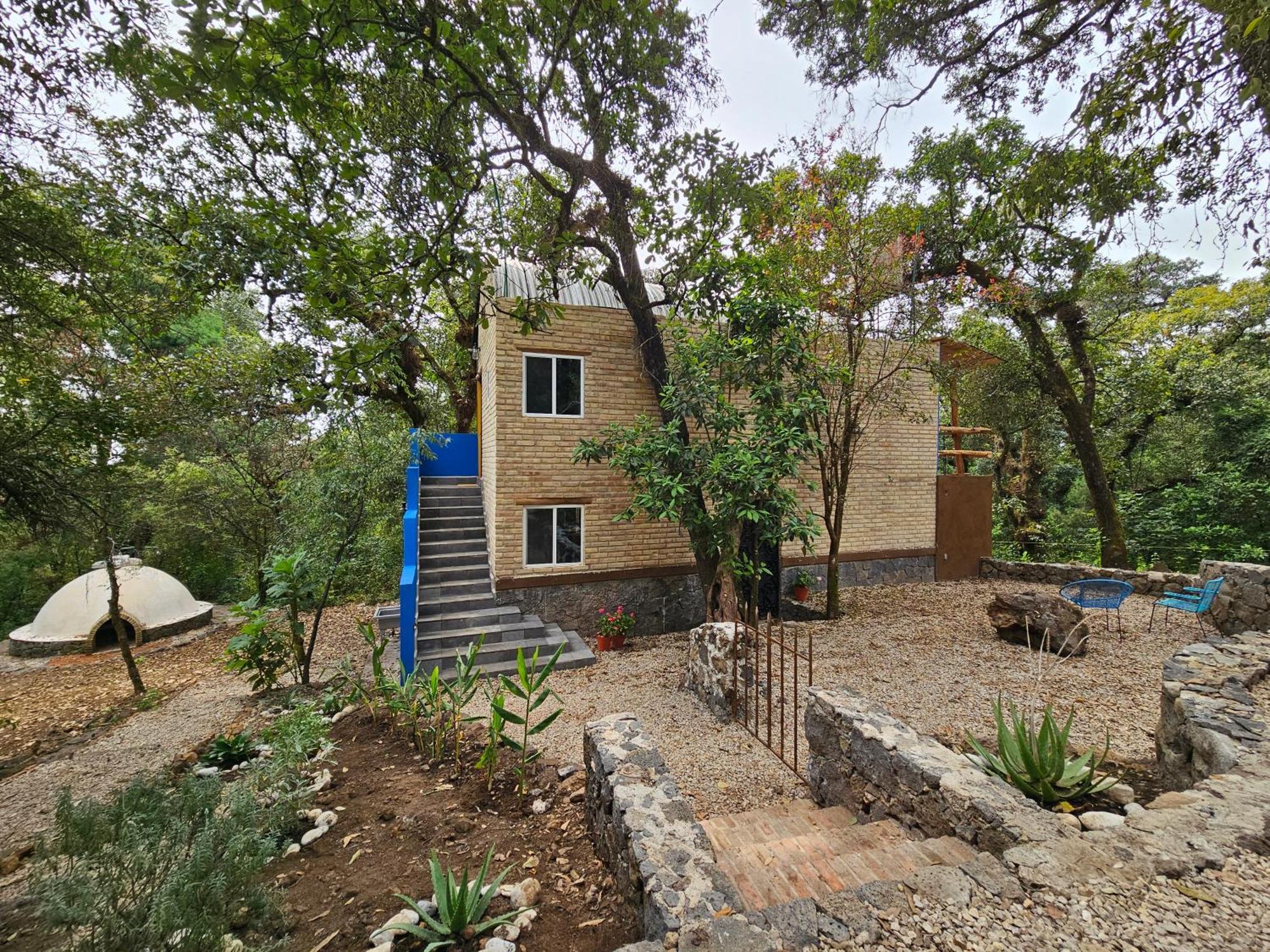La Cabana Azul Al Fondo Del Bosque De Tepoztlán Kültér fotó